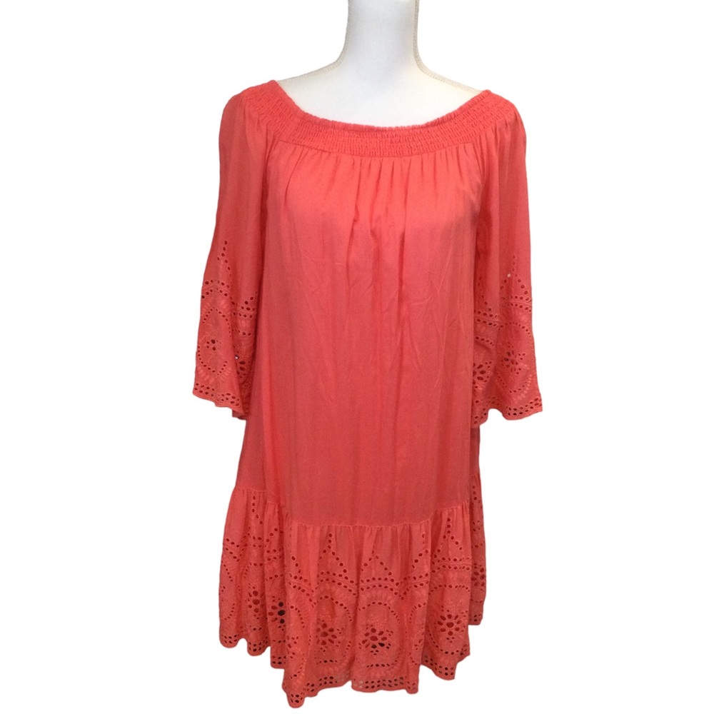 Grace Elements Coral Spring Blossom Peasant Dress Size S